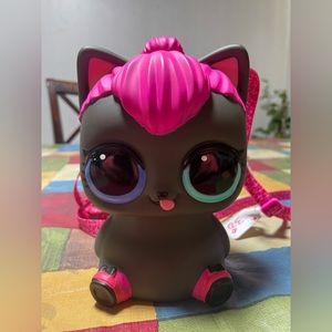 LOL Surprise Biggie Pet Spicy Kitty 7” Tall Coin Bank Strap Purse